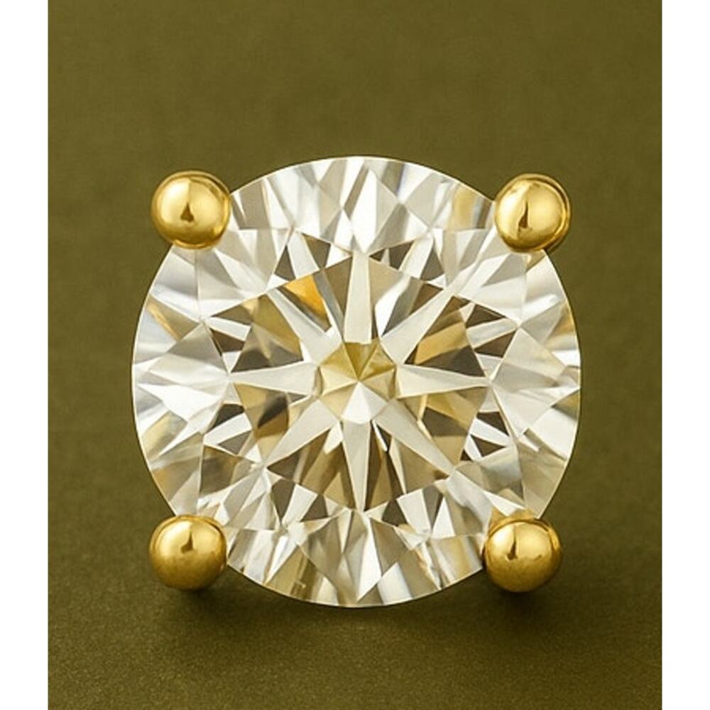3 ct Lab Grown Diamond Stud Earrings G Color VS Clarity 14K Yellow Gold NWT - Picture 5 of 6
